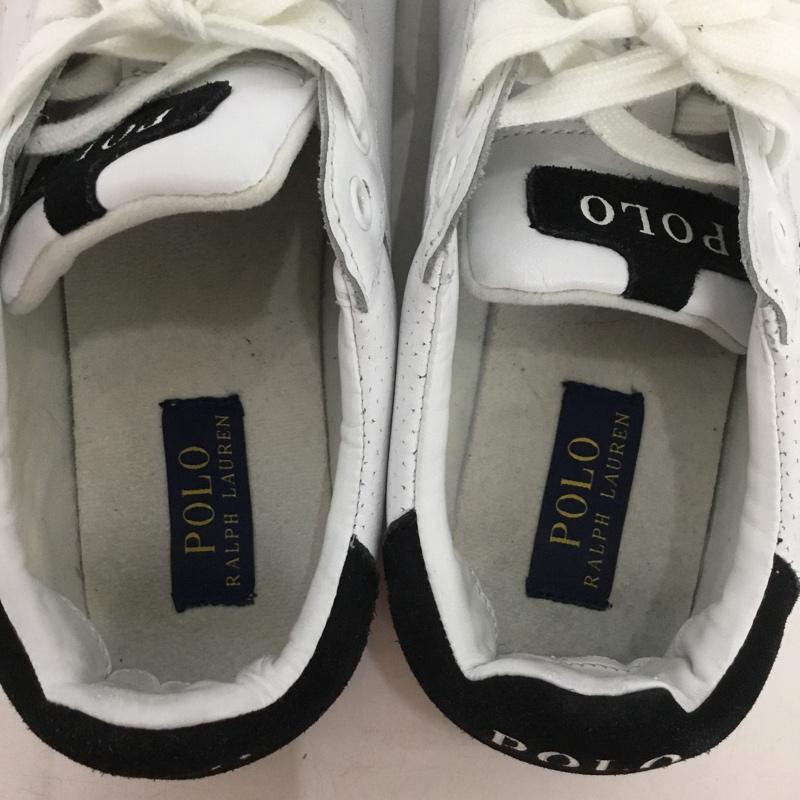 ポロバイラルフローレン Polo by RALPH LAUREN スニーカー スニーカー 13297 ローカット UK6.5 US：7.5 ロゴ、文字 白 / ホワイト / X 黒 / ブラック /  メンズ USED 古着 中古 10136295