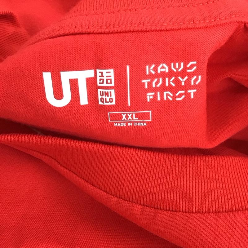 ユニクロ UNIQLO Tシャツ 半袖 341-446671 UNIQLO×KAWS UT グラフィックTシャツ 半袖カットソー プリントTシャツ XXL プリント 赤 / レッド /  メンズ USED 古着 中古 10106544