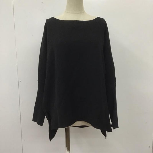 スール soeur7 カットソー 長袖 3035A 異素材ドルマンスリーブ 9 無地 黒 / ブラック /  レディース USED 古着 中古 10108565