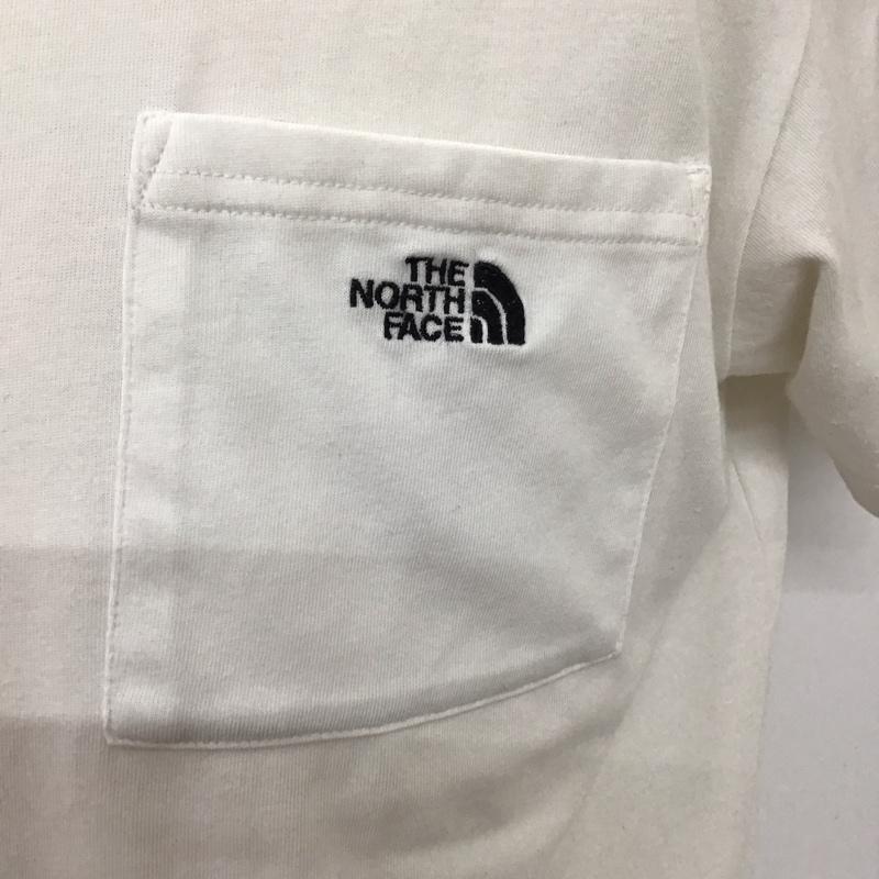 ザノースフェイス THE NORTH FACE Tシャツ 半袖 NT32003X シンプルロゴポケットTシャツ 半袖カットソー プリントTシャツ クルーネックカットソー L ロゴ、文字 白 / ホワイト /  メンズ USED 古着 中古 10117464