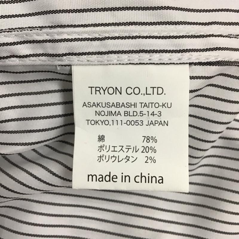 ドッグタウン DOGTOWN シャツ、ブラウス 半袖 半袖シャツ カラーシャツ 半袖カットソー ストライプシャツ L ストライプ 白 / ホワイト /  メンズ USED 古着 中古 10114386