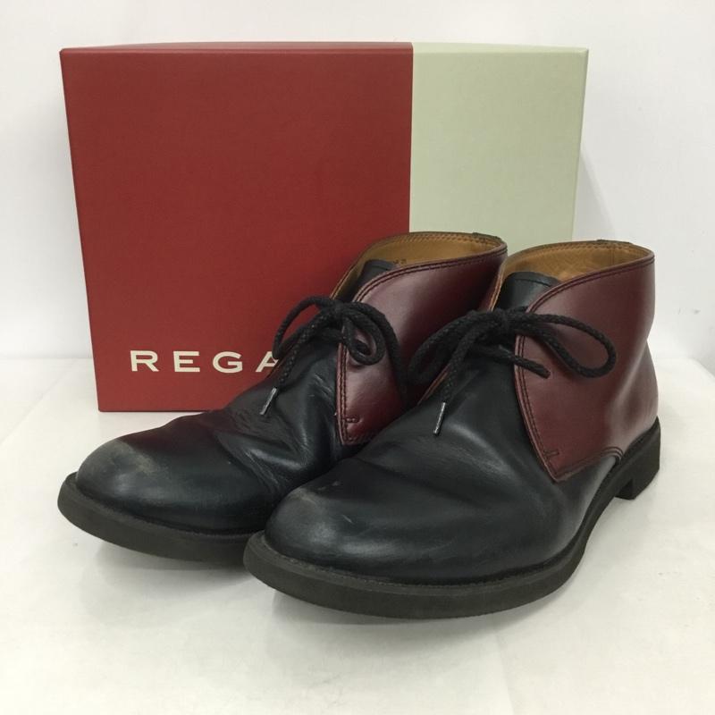 リーガル REGAL ブーツ ショートブーツ NC7F チャッカブーツ バイカラー 25cm 箱有 25.0cm 無地 えんじ / ワインレッド / X 紺 / ネイビー /  メンズ USED 古着 中古 10143004