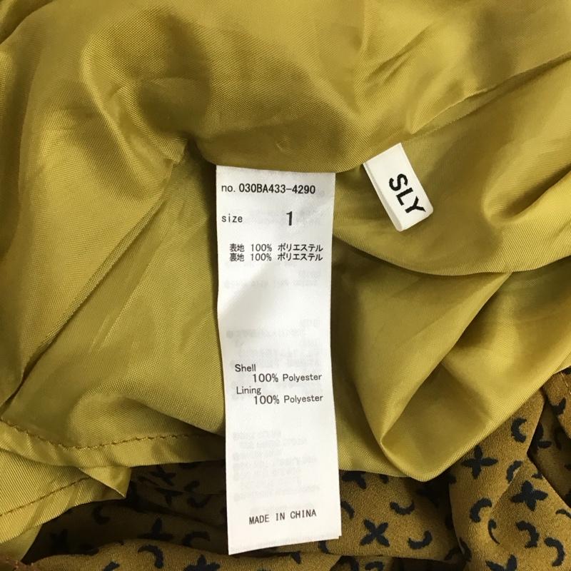 スライ SLY ワンピース ロングスカート 030BA433-4290 DARK MOSS LONG OP 長袖 タグ付き 1 総柄 マスタード / マスタード /  レディース USED 古着 中古 10112250