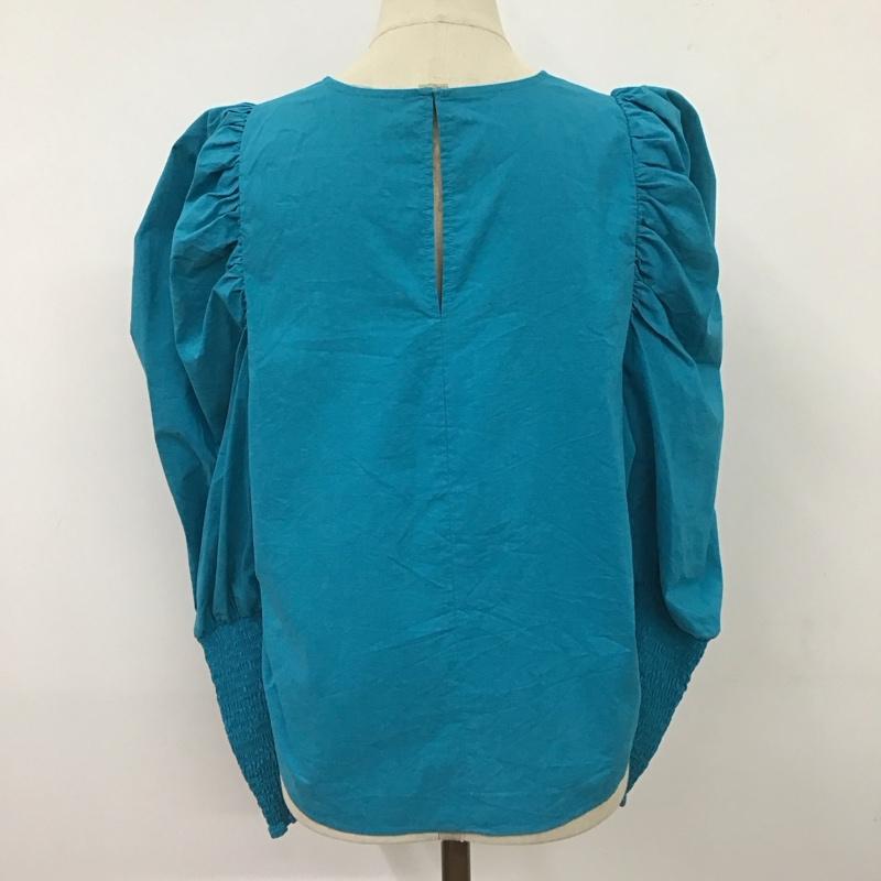 ザラ ZARA カットソー 長袖 長袖カットソー クルーネックカットソー ロングスリーブカットソー M 無地 青 / ブルー /  レディース USED 古着 中古 10116419