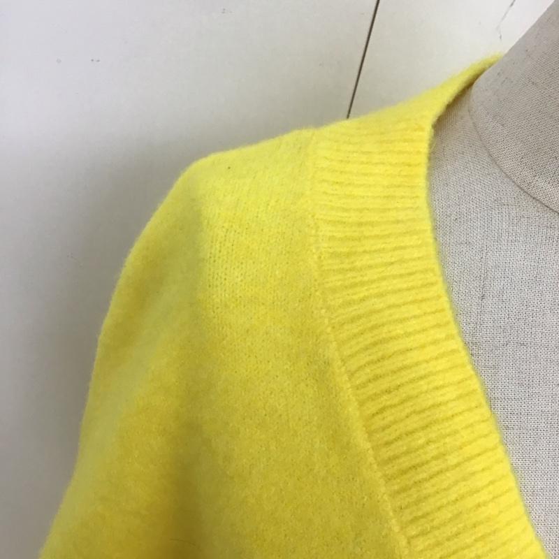 ザラ ZARA ニット、セーター 長袖 2142 201 300 Vネック S 無地 黄 / イエロー /  レディース USED 古着 中古 10119602