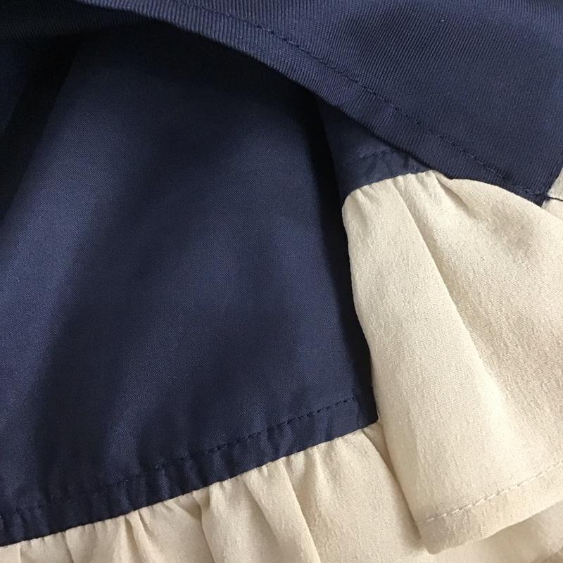 アクシーズファム axes femme スカート ひざ丈スカート GG281X31 レースアップ M 無地 紺 / ネイビー /  レディース USED 古着 中古 10110966