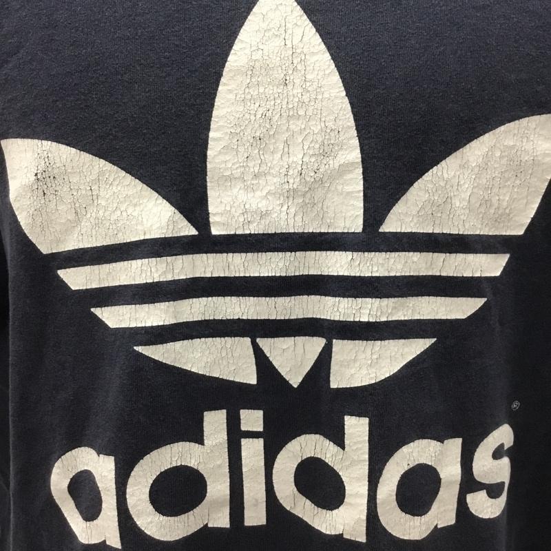 アディダス adidas Tシャツ 半袖 半袖カットソー プリントTシャツ クルーネックカットソー ロゴ、文字 紺 / ネイビー /  メンズ USED 古着 中古 10115769