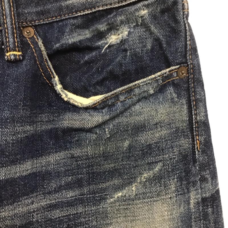 エターナル ETERNAL パンツ デニム、ジーンズ 53739 リメイクストレート5ポケットパンツ デニムパンツ ダメージ加工 36 無地 インディゴ / インディゴ /  メンズ USED 古着 中古 10108633