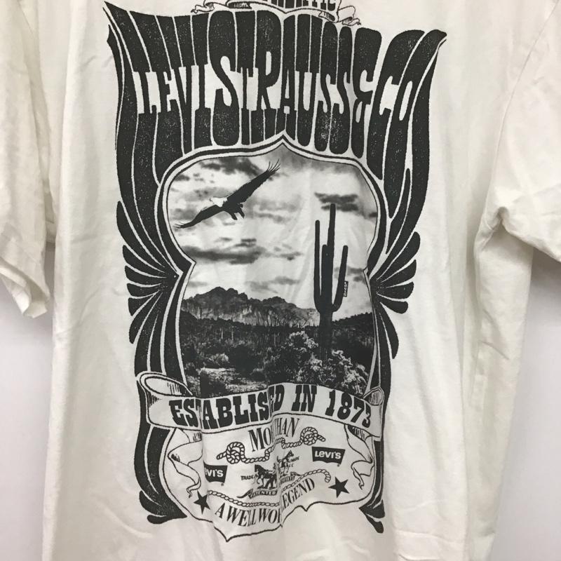 リーバイス Levi s Tシャツ 半袖 半袖カットソー プリントTシャツ クルーネックカットソー M プリント 白 / ホワイト /  メンズ USED 古着 中古 10150262