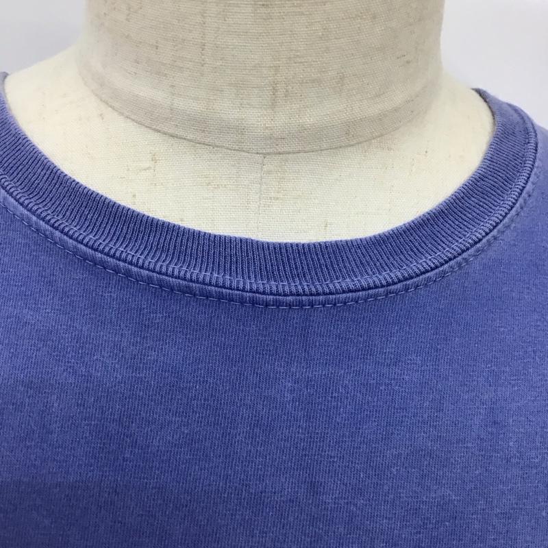 ステューシー STUSSY Tシャツ 長袖 クルーネック 胸ポケット ロンT 後染め XL ロゴ、文字 青 / ブルー /  メンズ USED 古着 中古 10118089