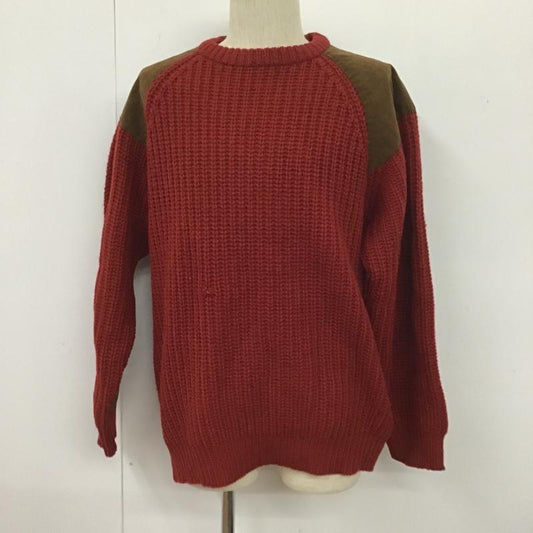 チャップスラルフローレン CHAPSRALPHLAUREN ニット、セーター 長袖 長袖ニット セーター ラグラン クルーネックセーター 90s L 無地 赤 / レッド / X 茶 / ブラウン /  メンズ USED 古着 中古 10105585