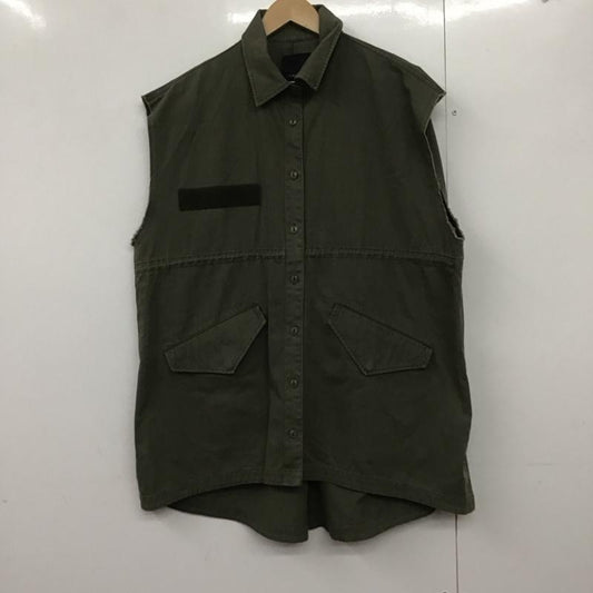 ジーナシス JEANASIS ベスト ベスト js071448mw ストーンウォッシュミリタリーベストワンピース FREE 無地 カーキ / カーキ /  レディース USED 古着 中古 10143501