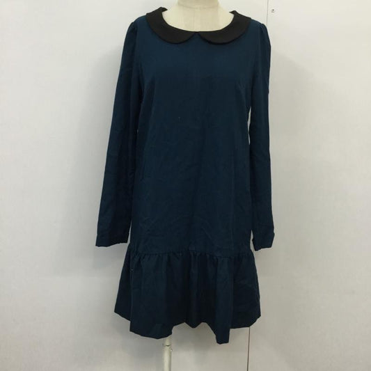 アースミュージックアンドエコロジー earth music&ecology ワンピース ひざ丈スカート S 無地 青 / ブルー /  レディース USED 古着 中古 10043260
