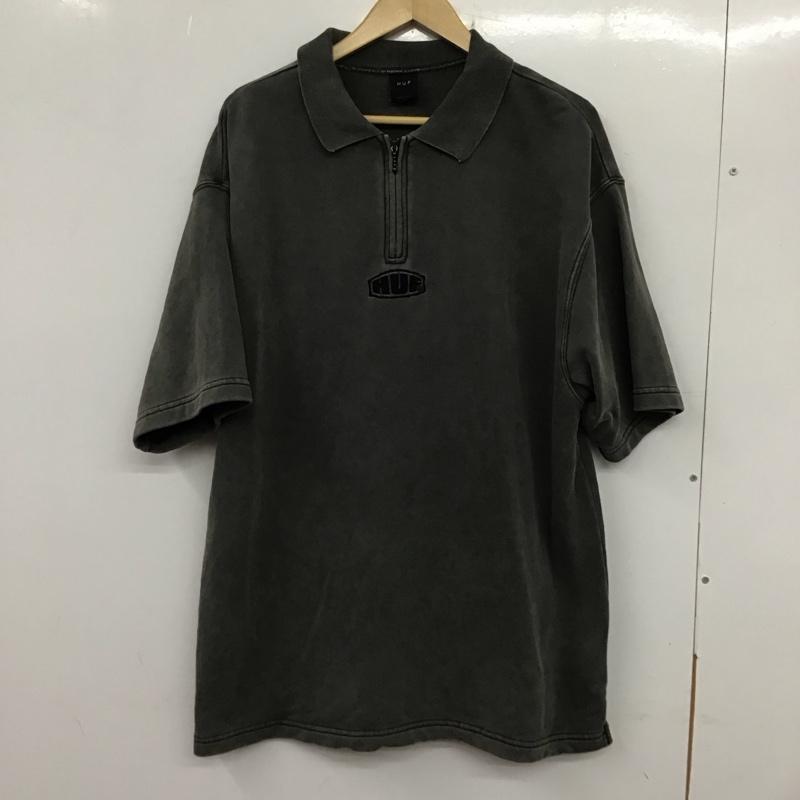 ハフ HUF ポロシャツ 半袖 半袖ポロシャツ カラーシャツ 半袖カットソー L ロゴ、文字 灰 / グレー /  メンズ USED 古着 中古 10133618