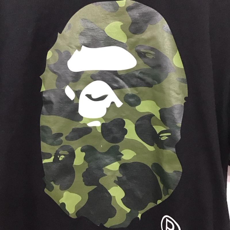 アベイシングエイプ A BATHING APE Tシャツ 半袖 半袖カットソー プリントTシャツ クルーネックカットソー XL プリント 黒 / ブラック /  メンズ USED 古着 中古 10131405