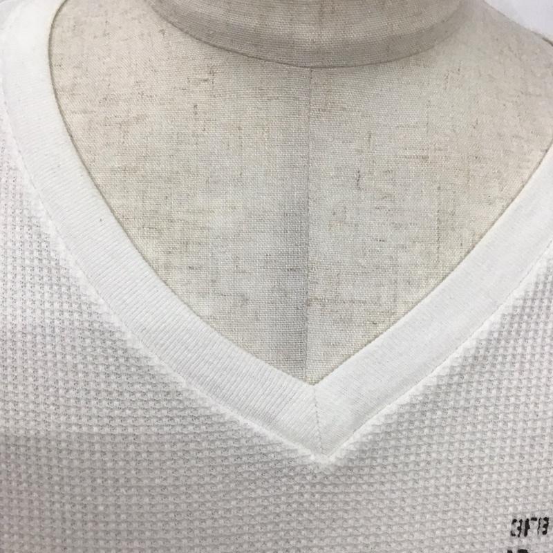 アヴィレックス AVIREX カットソー 半袖 半袖カットソー プリントTシャツ Vネックカットソー L ロゴ、文字 白 / ホワイト /  メンズ USED 古着 中古 10124163