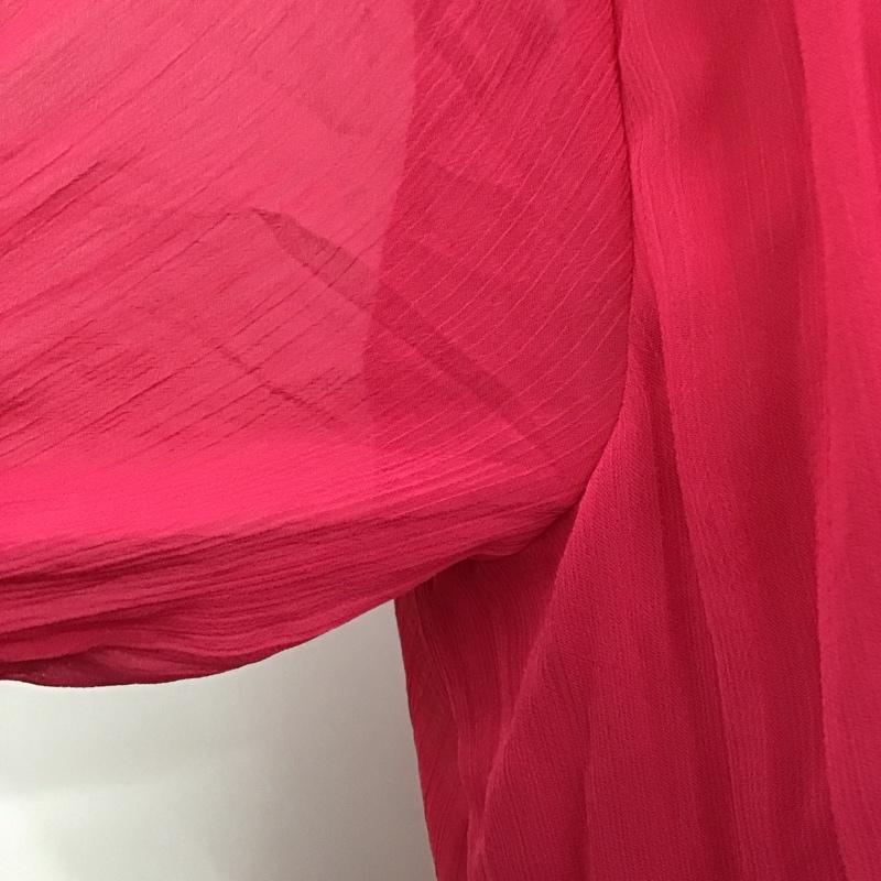 ザラ ZARA ワンピース ロングスカート 9878 151 630 半袖 スキッパー ギャザー シャーリング タグ付き XS 無地 マゼンタ / マゼンタ /  レディース USED 古着 中古 10116680