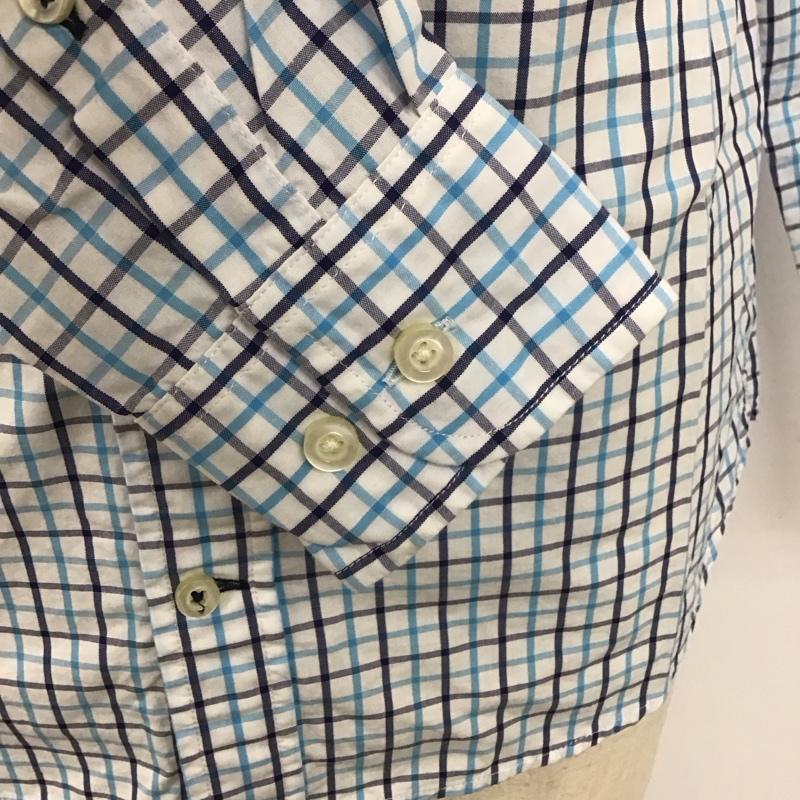 トミーヒルフィガー TOMMY HILFIGER シャツ、ブラウス 長袖 ボタンダウン 胸ポケット チェック M ワンポイント 白 / ホワイト / X 青 / ブルー / X 紺 / ネイビー /  メンズ USED 古着 中古 10112920