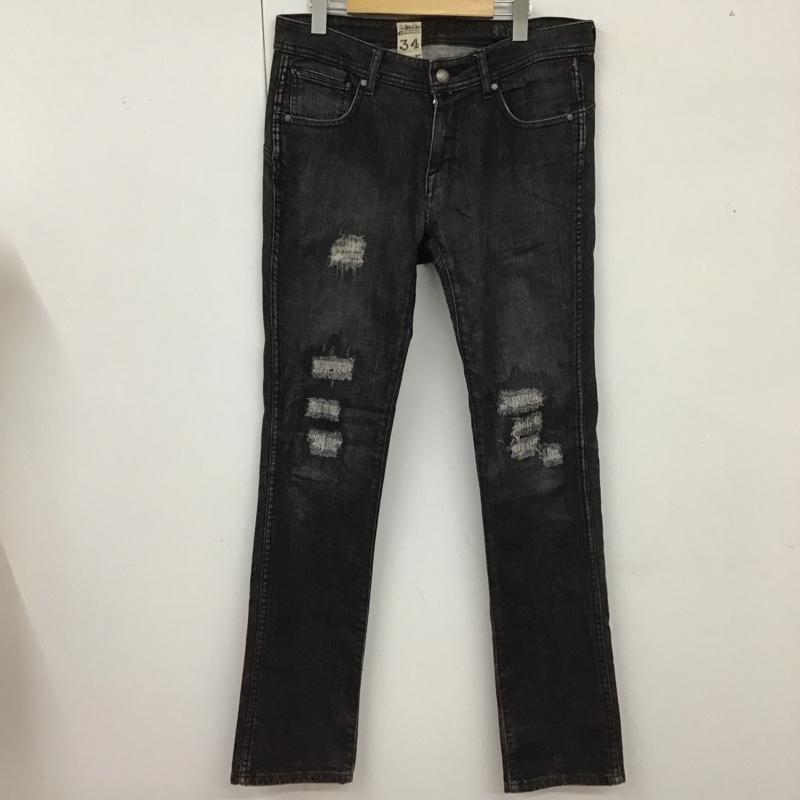 ボルコム VOLCOM パンツ デニム、ジーンズ ダメージ 34 34 ロゴ、文字 黒 / ブラック /  メンズ USED 古着 中古 10118103