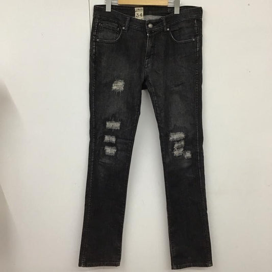 ボルコム VOLCOM パンツ デニム、ジーンズ ダメージ 34 34 ロゴ、文字 黒 / ブラック /  メンズ USED 古着 中古 10118103