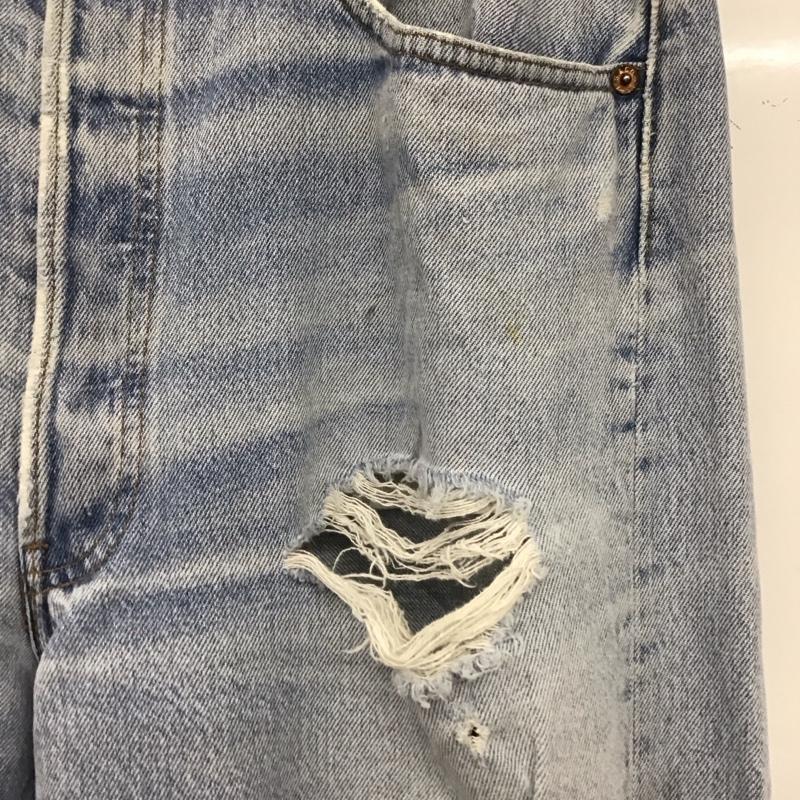 リーバイス Levi s パンツ デニム、ジーンズ 501xx W38 L36 USA製 ダメージ 38インチ 無地 水色 / ライトブルー /  メンズ USED 古着 中古 10140202