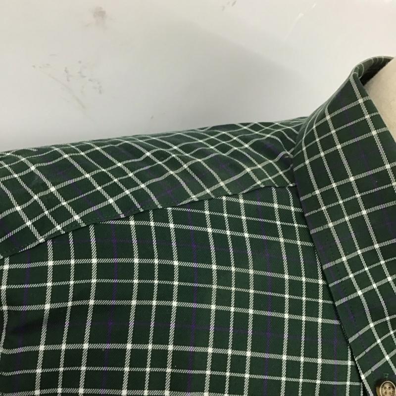 ブルックスブラザーズ BROOKS BROTHERS シャツ、ブラウス 長袖 ボタンダウン 胸ポケット M チェック 緑 / グリーン / X 白 / ホワイト / X 紫 / パープル /  メンズ USED 古着 中古 10112921