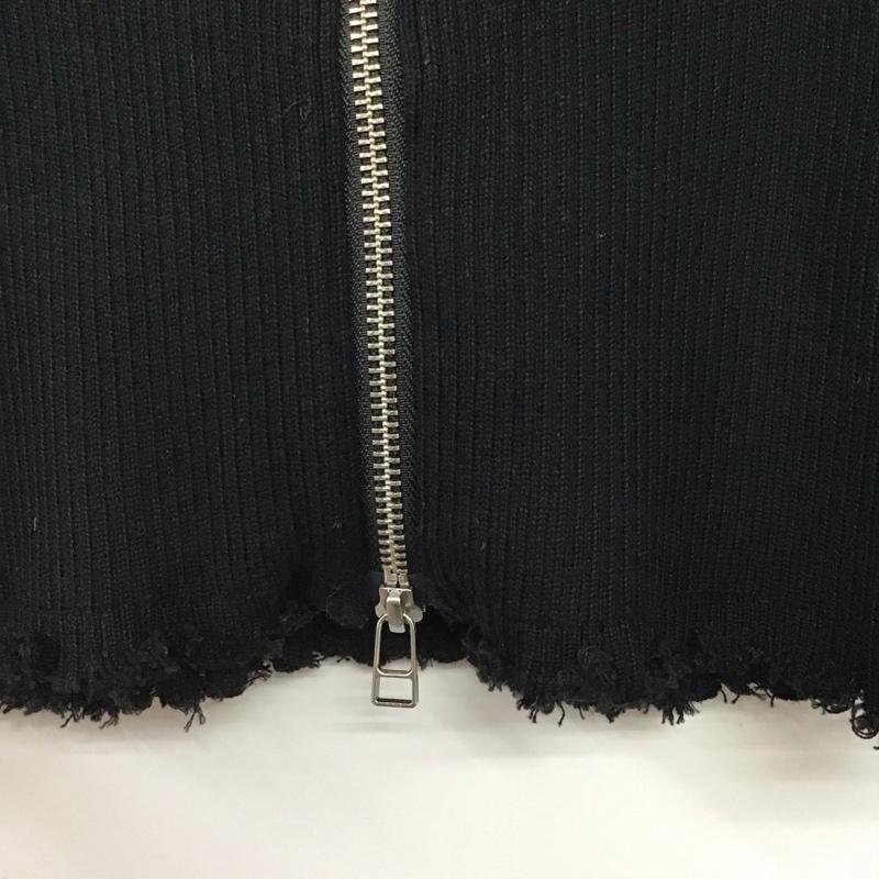 スライ SLY カーディガン 長袖 DAMAGING RIB ZIPPED カーディガン 030GAY70-1560 FREE 無地 黒 / ブラック /  レディース USED 古着 中古 10141238
