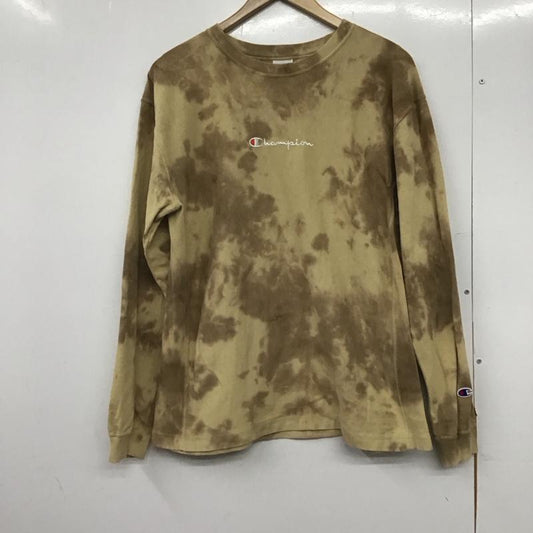 チャンピオン Champion Tシャツ 長袖 C3-S415 タイダイ ロンT M ロゴ、文字 ベージュ / ベージュ /  メンズ USED 古着 中古 10145213