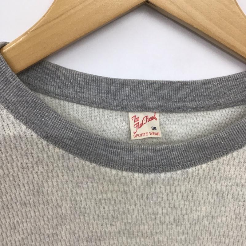 フラットヘッド FLATHEAD カットソー 長袖 長袖カットソー 無地カットソー クルーネック ワッフル 38 ロゴ、文字 灰 / グレー /  メンズ USED 古着 中古 10148085