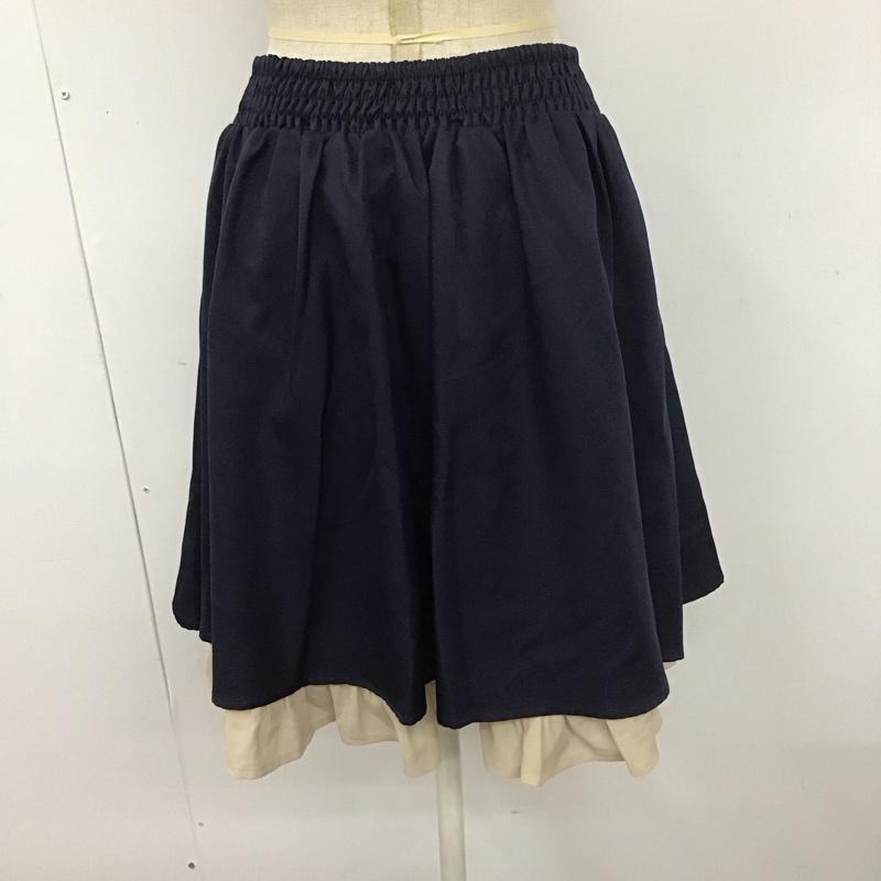 アクシーズファム axes femme スカート ひざ丈スカート GG281X31 レースアップ M 無地 紺 / ネイビー /  レディース USED 古着 中古 10110966