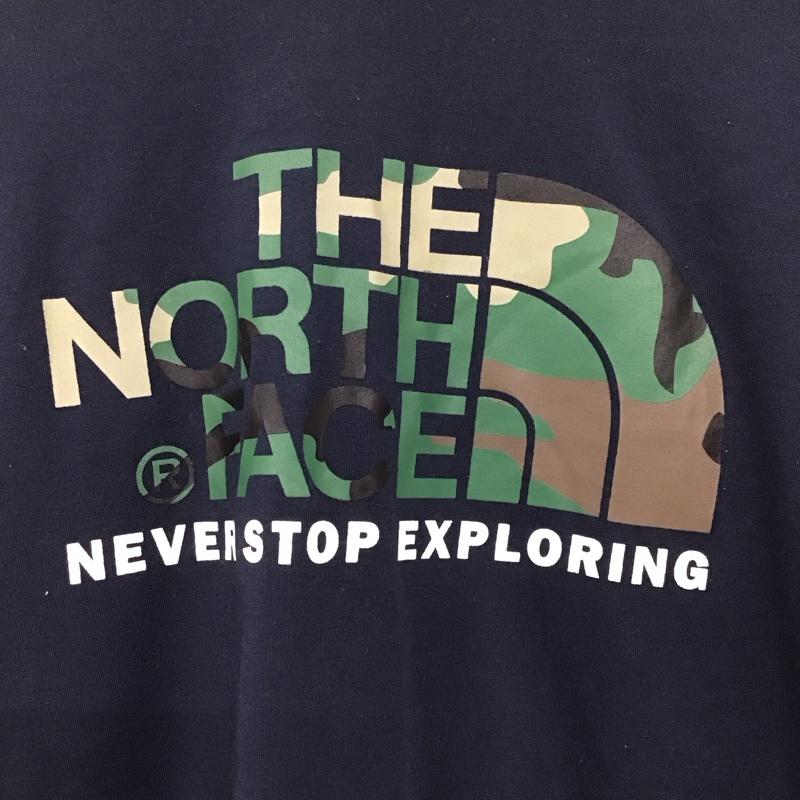 ザノースフェイス THE NORTH FACE カットソー 長袖 nt81520 長袖カットソー プリントTシャツ クルーネックカットソー M ロゴ、文字 紺 / ネイビー /  メンズ USED 古着 中古 10130473