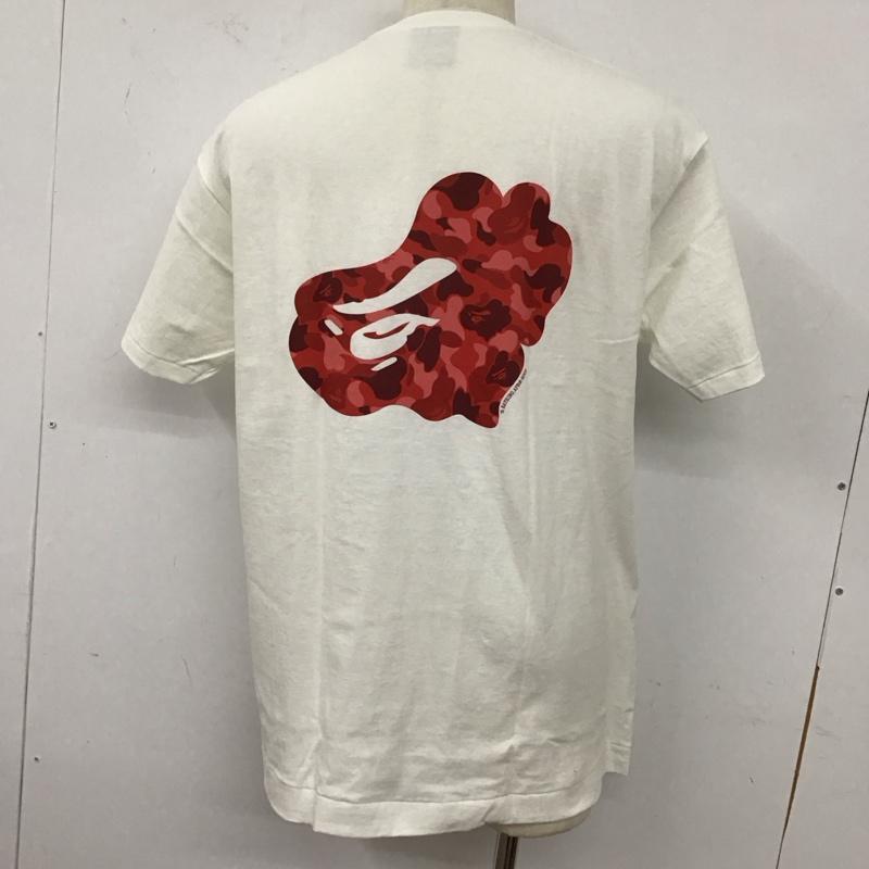 アベイシングエイプ A BATHING APE Tシャツ 半袖 半袖カットソー プリントTシャツ クルーネックカットソー 初期 L ロゴ、文字 白 / ホワイト /  メンズ USED 古着 中古 10127801