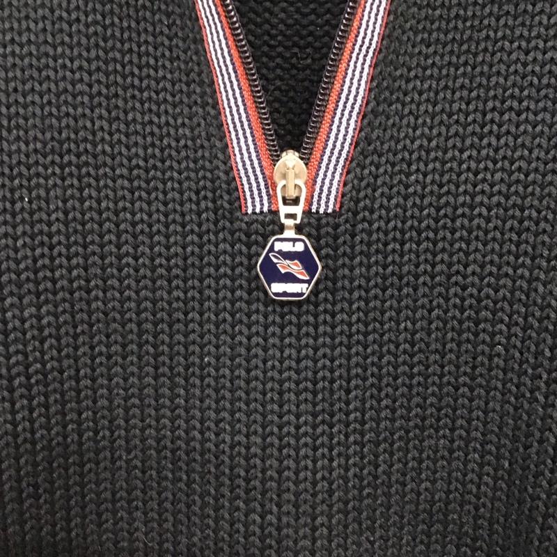 ポロスポーツラルフローレン POLOSPORT ニット、セーター 長袖 長袖ニットカットソー スタンドカラージップアップネック セーター L ロゴ、文字 黒 / ブラック /  メンズ USED 古着 中古 10140269