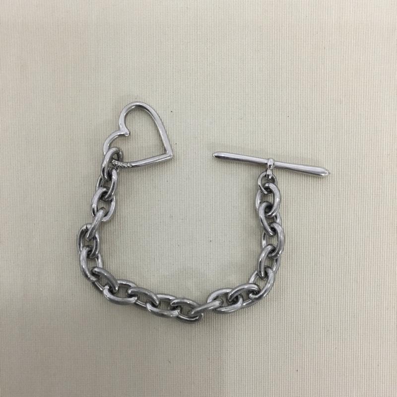 古着 USED アクセサリー ブレスレット、バングル BASICKS ハート チェーン 箱有 ロゴ、文字 銀 / シルバー /  レディース USED 古着 中古 10150980