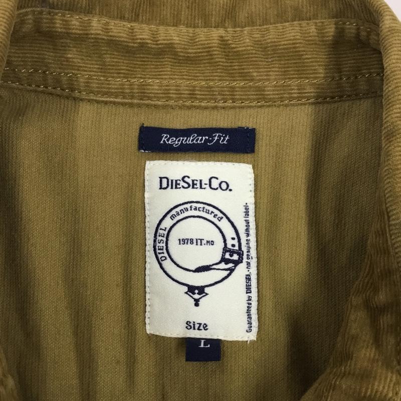 ディーゼル DIESEL シャツ、ブラウス 長袖 コーデュロイ ウエスタンシャツ L ワンポイント カーキ / カーキ /  メンズ USED 古着 中古 10121388