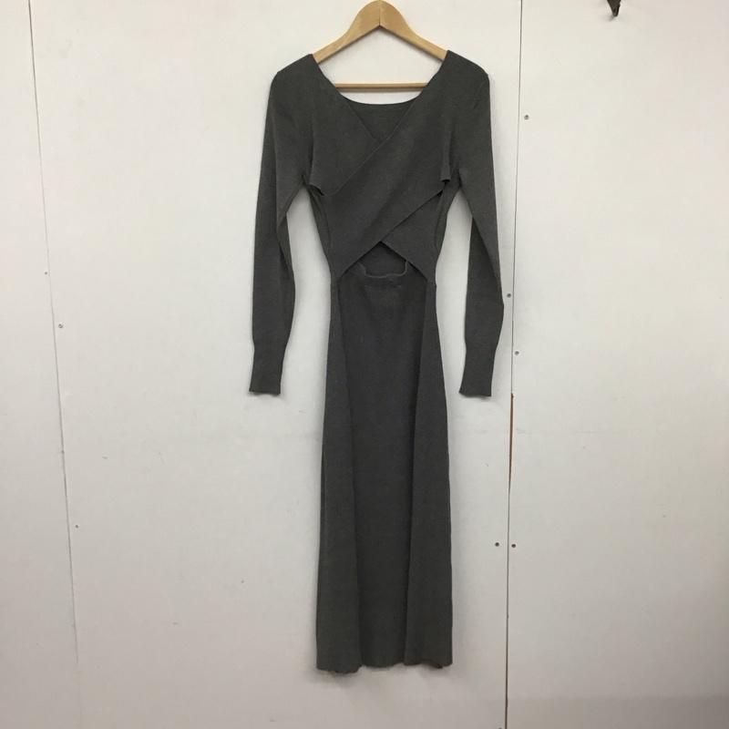 スナイデル SNIDEL ワンピース ロングスカート SWNO181073 バッククロスロングニットワンピース 長袖 FREE 無地 灰 / グレー /  レディース USED 古着 中古 10142281