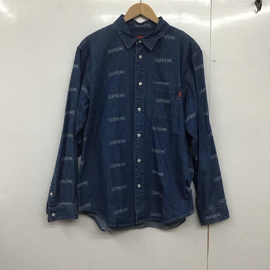 シュプリーム Supreme シャツ、ブラウス 長袖 19AW dimensionslogodenimshirt デニムシャツ プリントシャツ L プリント インディゴ / インディゴ /  メンズ USED 古着 中古 10142907