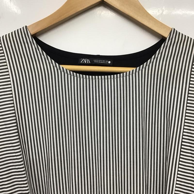 ザラ ZARA ワンピース ロングスカート 0264/670/104 コントラストワンピース S 無地 X チェック X ストライプ 白 / ホワイト / X 灰 / グレー / X 茶 / ブラウン /  レディース USED 古着 中古 10131540