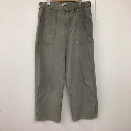 ナインティナインティ 9090 パンツ デニム、ジーンズ デニムパンツ ワイドパンツ カジュアルパンツ XL ロゴ、文字 灰 / グレー /  メンズ USED 古着 中古 10140812