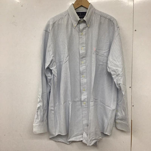 ラルフローレン RALPHLAUREN シャツ、ブラウス 長袖 長袖シャツ ストライプシャツ カラーシャツ M ストライプ 白 / ホワイト / X 水色 / ライトブルー /  メンズ USED 古着 中古 10129479