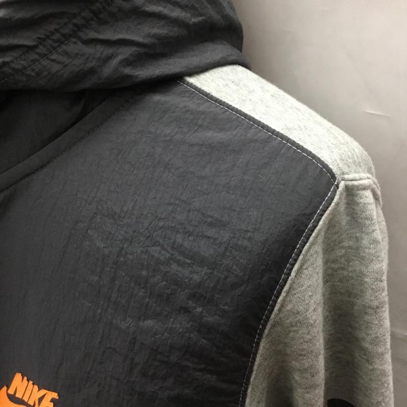 ナイキ NIKE パーカー 長袖 931901-063 ジップアップパーカー 裏起毛 スウェットパーカー S ロゴ、文字 灰 / グレー /  メンズ USED 古着 中古 10110992