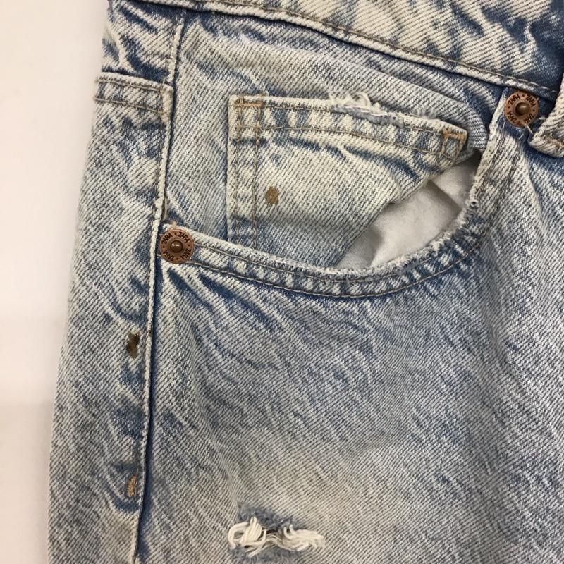 ザラ ZARA パンツ デニム、ジーンズ ダメージデニム 40 無地 水色 / ライトブルー /  レディース USED 古着 中古 10136598