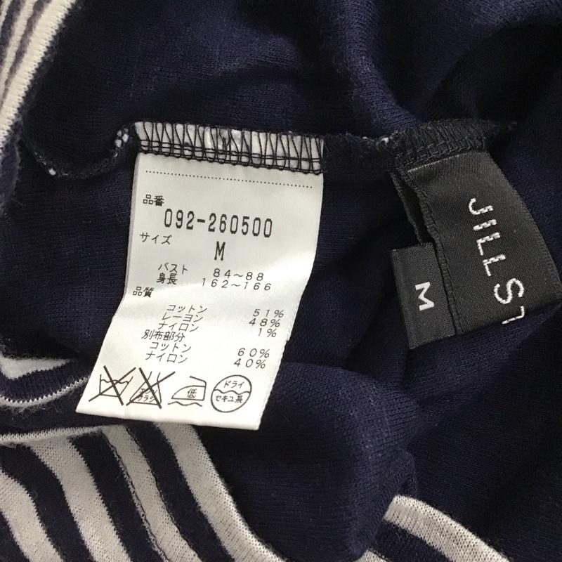 ジルスチュアート JILLSTUART タンクトップ タンクトップ ノースリーブカットソー カラーネック プルオーバー M ボーダー柄 灰 / グレー / X 黒 / ブラック / X 紺 / ネイビー /  レディース USED 古着 中古 10136261