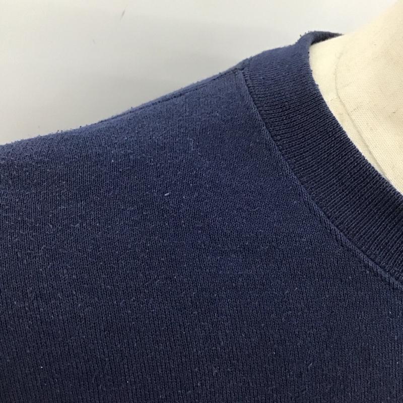 ソフィー SOFFE トレーナー 長袖 長袖トレーナー スウェット クルーネック リブスウェットカットソー L ロゴ、文字 紺 / ネイビー /  メンズ USED 古着 中古 10123760