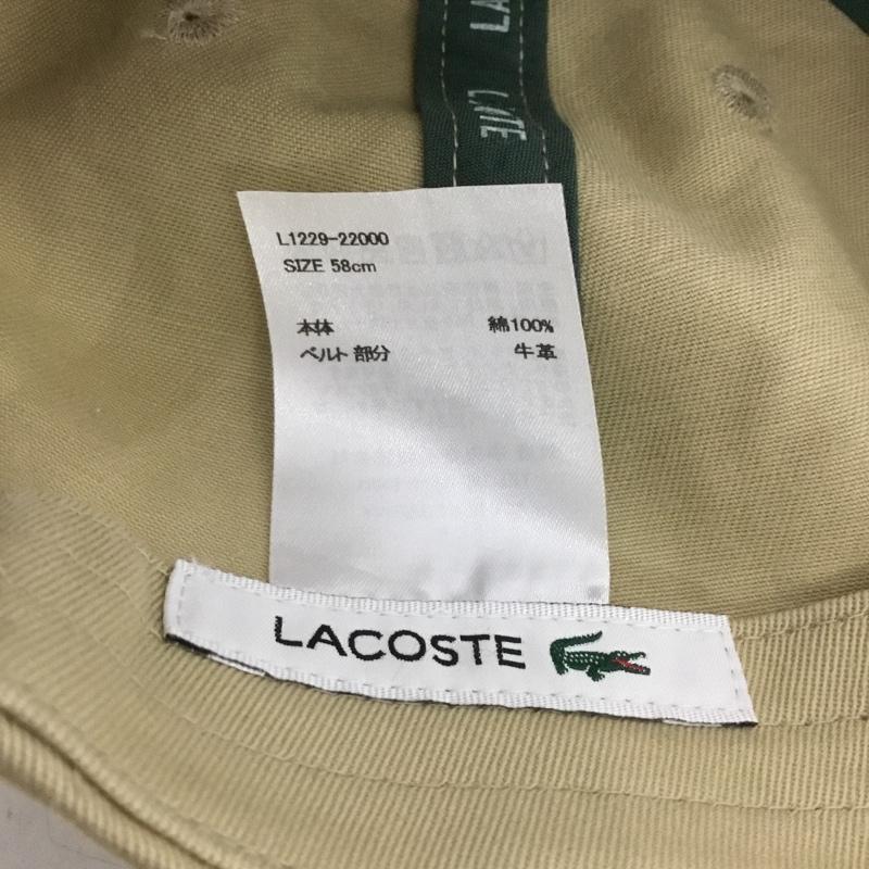 ラコステ LACOSTE 帽子 キャップ L1229-22000 コットン ワニ ワンポイント ベージュ / ベージュ /  メンズ USED 古着 中古 10141071
