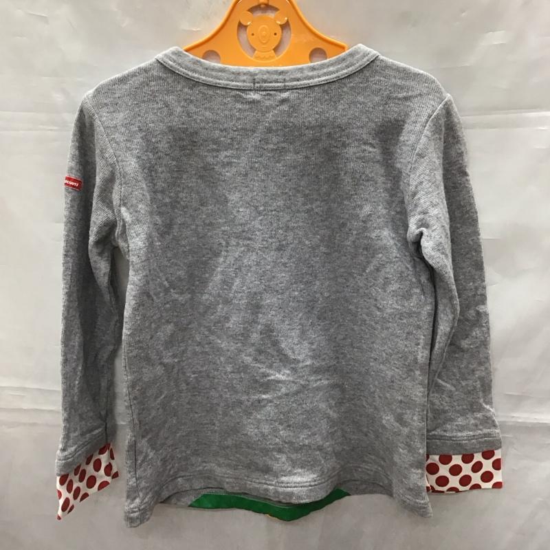 ミキハウス MIKIHOUSE Tシャツ 長袖 110cm 無地 X プリント 灰 / グレー /  ボーイズ USED 古着 中古 10116791