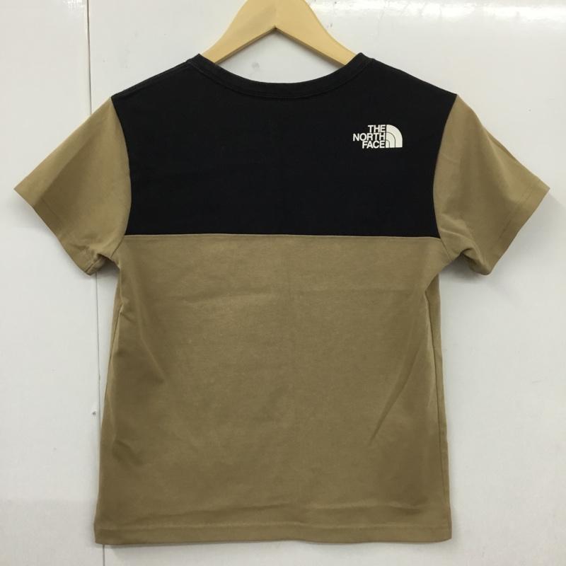 ザノースフェイス THE NORTH FACE Tシャツ 半袖 NTJ32152 ショートスリーブブロックドティー 半袖カットソー プリントTシャツ 150cm ロゴ、文字 黒 / ブラック / X 茶 / ブラウン /  ボーイズ USED 古着 中古 10110023