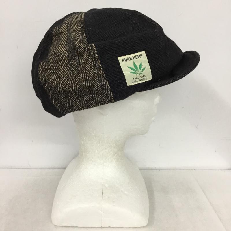アミナ Amina 帽子 キャップ バクタCAP キャスケット ヘンプ ネパール ワンポイント 黒 / ブラック /  メンズ USED 古着 中古 10150006