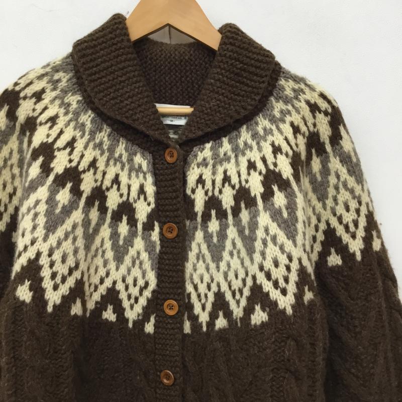 マックレガー McGREGOR カーディガン 長袖 M ノルディック柄 茶 / ブラウン /  レディース USED 古着 中古 10137716