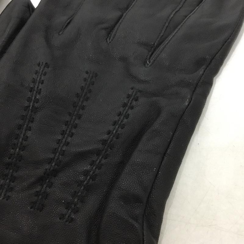 ヒューゴボス HUGO BOSS ファッション小物 手袋 10211299 ラムレザー グローブ ロゴ、文字 黒 / ブラック /  メンズ USED 古着 中古 10142730
